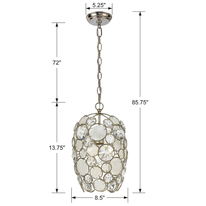 Crystorama 523-SA Palla One Light Mini Chandelier Antique Silver Alternate Image 2.jpg