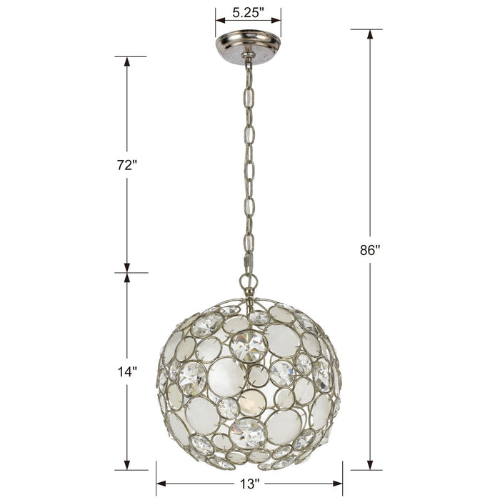 Crystorama 527-SA Palla One Light Mini Chandelier Antique Silver Alternate Image 4.jpg