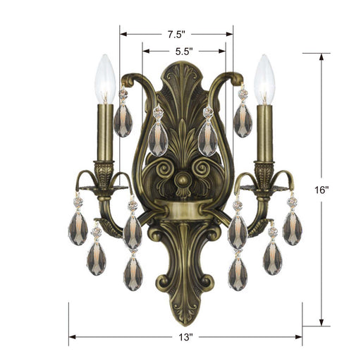 Crystorama 5563-AB-GT-S Dawson Two Light Wall Sconce Antique Brass Alternate Image.jpg