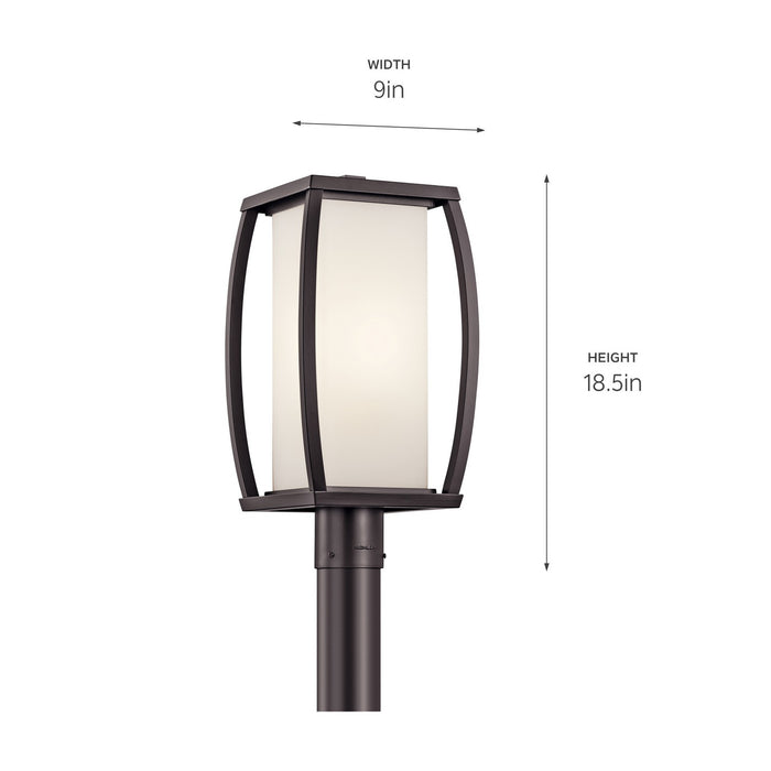 Kichler 49342AZ One Light Outdoor Post Mount, Architectural Bronze (2)
