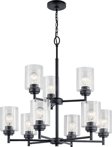 Kichler 44031BK Winslow Nine Light Chandelier, Black Alternate Image 4.jpg