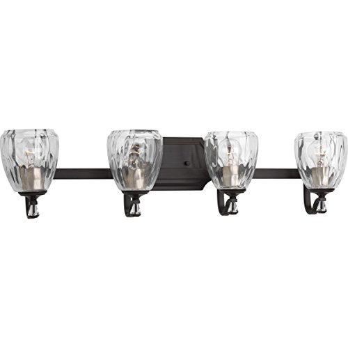 Progress P300119-020 Anjoux Collection Four-Light Antique Bronze Clear Water Glass Luxe Bath Vanity Light Alternate Image.jpg