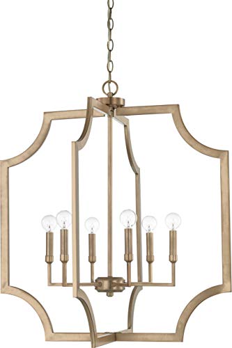 Capital Lighting 526161AD Lesley Six Light Foyer Pendant, Aged Brass Alternate Image.jpg