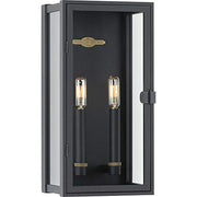 Progress P560268-031 Stature Collection Two-Light Textured Black and Clear Glass Transitional Style Medium Outdoor Wall Lantern Alternate Image.jpg