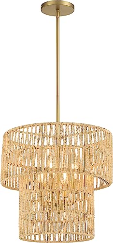 Minka-Lavery 5044-695 Bungalow Heaven Four Light Pendant, Soft Brass Alternate Image.jpg