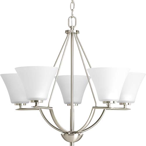 Progress P4623-09 Bravo Collection Five-Light Brushed Nickel Etched Glass Modern Chandelier Light Alternate Image.jpg