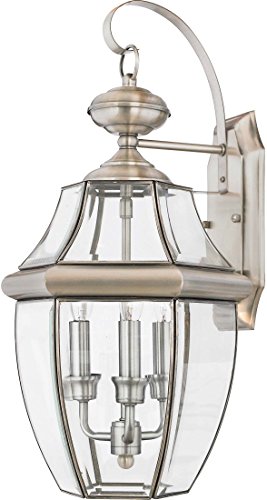 Quoizel NY8318P Newbury Three Light Outdoor Wall Lantern, Pewter Alternate Image.jpg