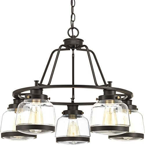 Progress P400058-020 Judson Collection Five-Light Antique Bronze Clear Glass Farmhouse Chandelier Light Alternate Image.jpg