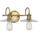 Progress P300287-163 Fayette Collection Two-Light Vintage Brass Clear Glass Farmhouse Bath Vanity Light Alternate Image.jpg