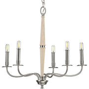 Progress P400199-009 Durrell Collection Five-Light Brushed Nickel Coastal Chandelier Light Alternate Image.jpg