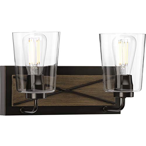 Progress P300230-020 Briarwood Collection Two-Light Antique Bronze Clear Glass Coastal Bath Vanity Light Alternate Image.jpg