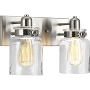 Progress P300046-009 Calhoun Collection Two-Light Brushed Nickel Clear Glass Farmhouse Bath Vanity Light Alternate Image.jpg