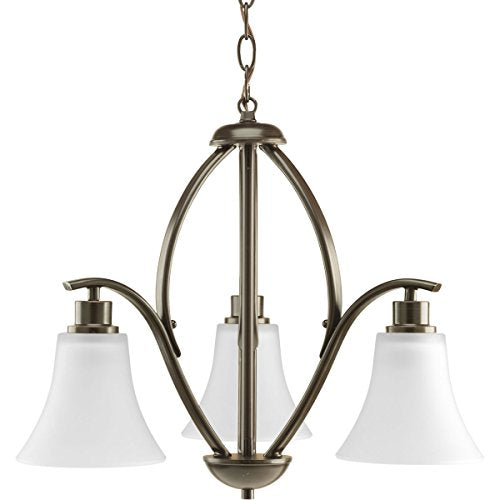 Progress P4489-20W Joy Collection Three-Light Antique Bronze Etched White Glass Traditional Chandelier Light Alternate Image.jpg