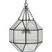 Progress P500222-031 Mauldin Collection Three-Light Matte Black Clear Seeded Glass Global Pendant Light Alternate Image.jpg