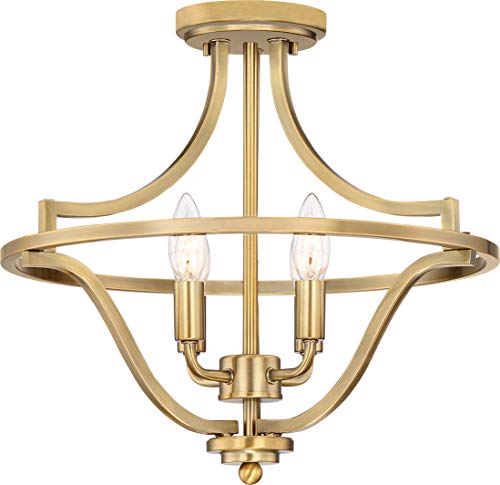 Quoizel QF5119WS Harvel Four Light Semi-Flush Mount, Weathered Brass Alternate Image 3.jpg