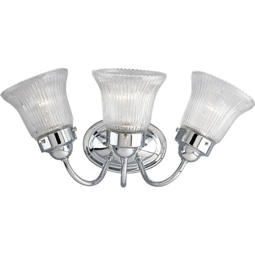 Progress P3289-15 Fluted Glass Collection Three-Light Polished Chrome Clear Prismatic Glass Traditional Bath Vanity Light Alternate Image.jpg