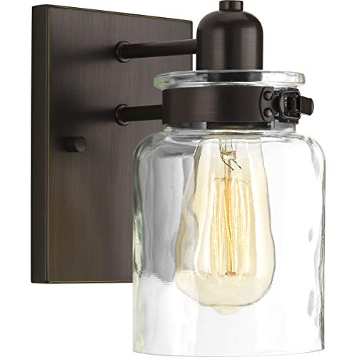 Progress P300045-020 Calhoun Collection One-Light Antique Bronze Clear Glass Farmhouse Bath Vanity Light Alternate Image.jpg