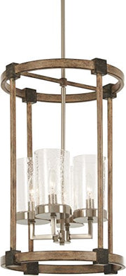Minka-Lavery 4640-106 Bridlewood Four Light Foyer Pendant, Stone Grey W/Brushed Nickel Alternate Image.jpg