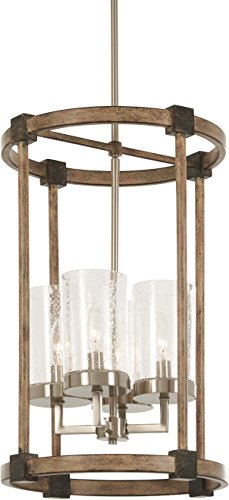 Minka-Lavery 4640-106 Bridlewood Four Light Foyer Pendant, Stone Grey W/Brushed Nickel Alternate Image.jpg