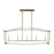 Visual Comfort Studio F3326/5ADB Thayer Five Light Linear Chandelier, Antique Gild Alternate Image.jpg
