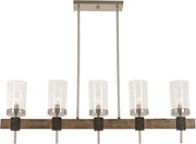Minka-Lavery 4635-106 Bridlewood Five Light Island Pendant, Stone Grey W/Brushed Nickel Alternate Image.jpg