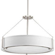 Progress P5021-09 Ratio Collection Six-Light Brushed Nickel Fabric Shade Coastal Pendant Light Alternate Image.jpg