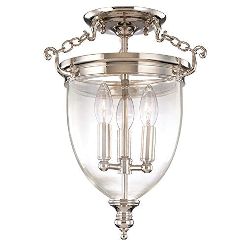 Hudson Valley 140-PN Hanover Three Light Semi Flush Mount, Polished Nickel Alternate Image.jpg