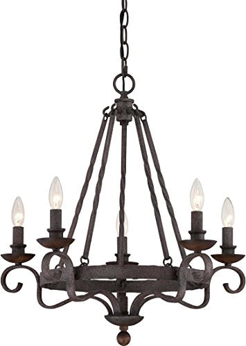 Quoizel NBE5005RK Noble Five Light Chandelier, Rustic Black Alternate Image.jpg