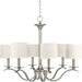 Progress P4739-09 Inspire Collection Six-Light Brushed Nickel White Linen Shade Traditional Chandelier Light Alternate Image.jpg