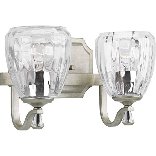 Progress P300117-134 Anjoux Collection Two-Light Silver Ridge Clear Water Glass Luxe Bath Vanity Light Alternate Image.jpg