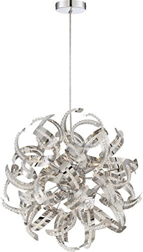 Quoizel RBN2817CRC Ribbons Five Light Pendant, Crystal Chrome Alternate Image.jpg