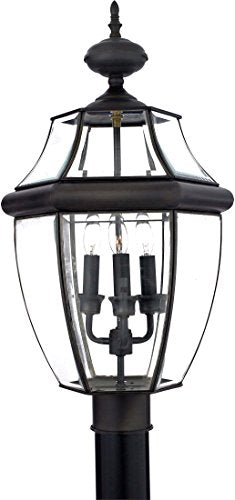 Quoizel NY9043Z Newbury Three Light Outdoor Post Lantern, Medici Bronze Alternate Image.jpg