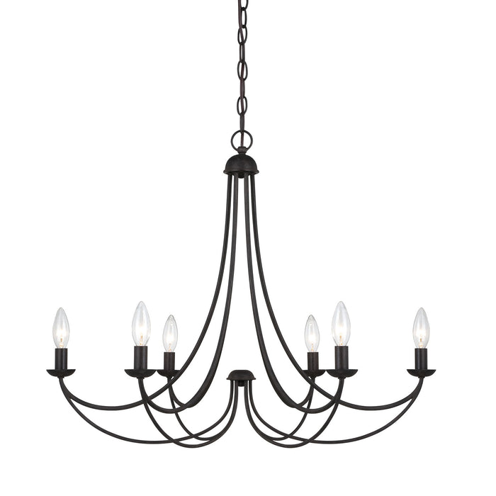 Quoizel MRN5006IB Mirren Six Light Chandelier, Imperial Bronze Main Image.jpg