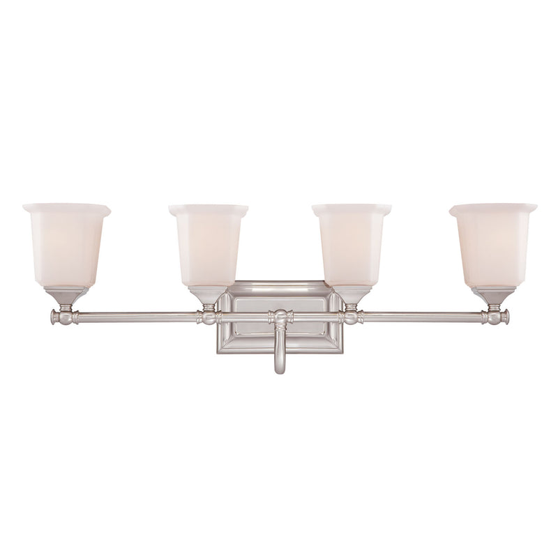 Quoizel NL8604BN Nicholas Four Light Bath Fixture, Brushed Nickel Main Image.jpg