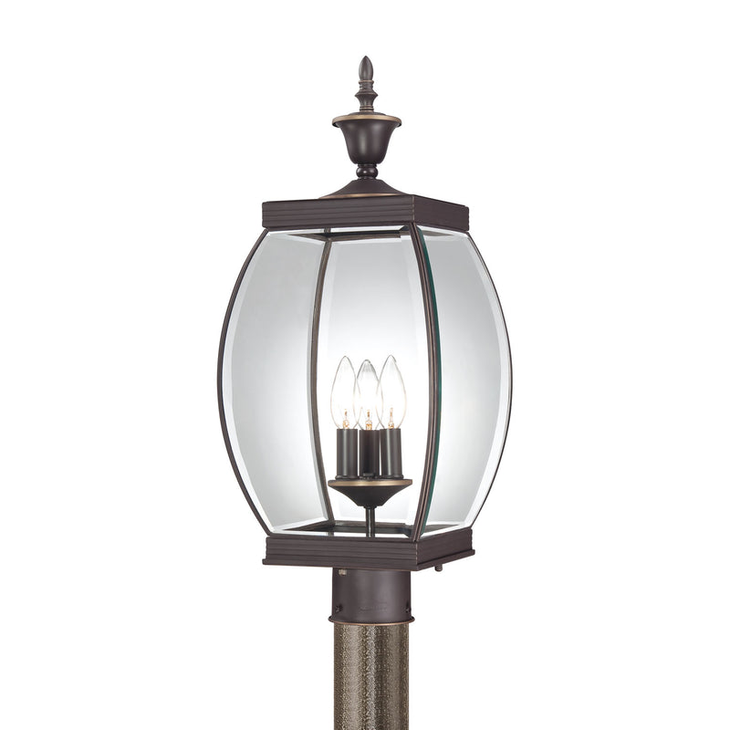 Quoizel OAS9009Z Oasis Three Light Outdoor Post Lantern, Medici Bronze Main Image.jpg
