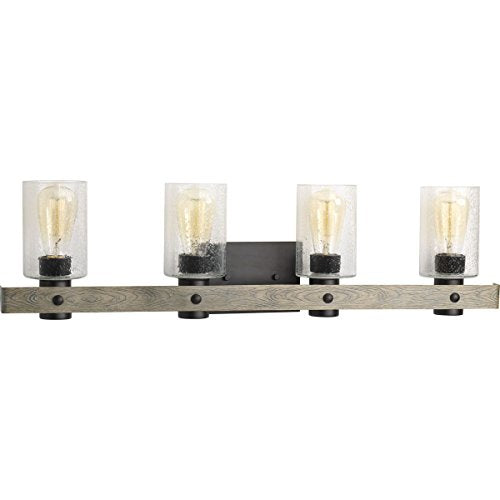 Progress P300126-143 Gulliver Collection Four-Light Graphite Clear Seeded Glass Coastal Bath Vanity Light Alternate Image.jpg