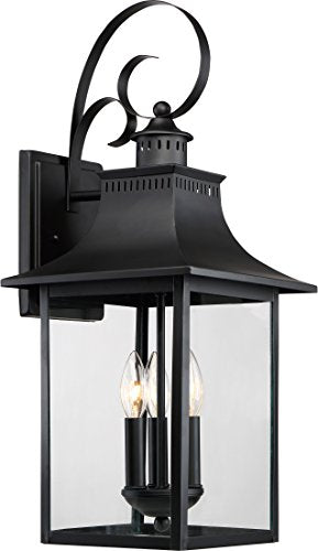 Quoizel CCR8410K Chancellor Three Light Outdoor Wall Lantern, Mystic Black Alternate Image 4.jpg
