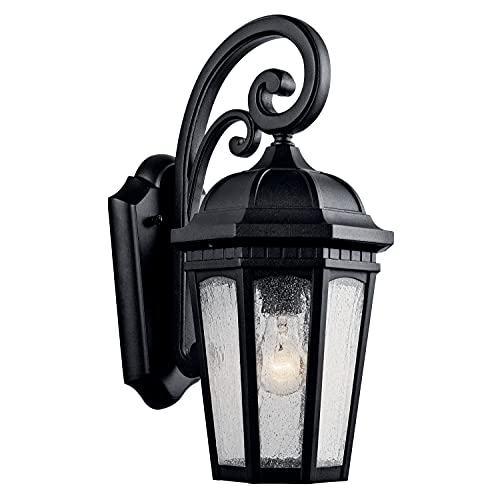 Kichler 9033BKT Courtyard One Light Outdoor Wall Mount, Textured Black Alternate Image.jpg