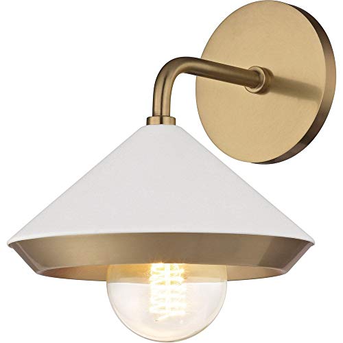 Mitzi H139101-AGB/WH Marnie One Light Wall Sconce, Aged Brass/Soft Off White Alternate Image.jpg