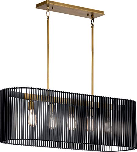 Kichler 44168BK Linara Five Light Linear Chandelier, Black Alternate Image.jpg