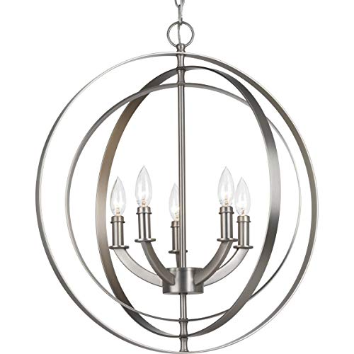 Progress P3841-126 Equinox Collection Five-Light Burnished Silver New Traditional Sphere Pendant Light Alternate Image.jpg