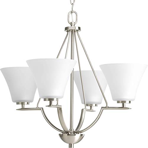 Progress P4622-09 Bravo Collection Four-Light Brushed Nickel Etched Glass Modern Chandelier Light Alternate Image.jpg