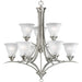 Progress P4329-09 Trinity Collection Nine-Light Brushed Nickel Etched Glass Traditional Chandelier Light Alternate Image.jpg