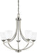Generation Lighting 3124505EN3-962 Hanford Five Light Chandelier, Brushed Nickel Alternate Image.jpg