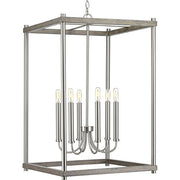 Progress P500089-009 Fontayne Collection Six-Light Brushed Nickel Farmhouse Pendant Light Alternate Image.jpg