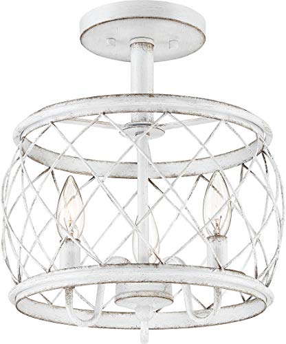 Quoizel RDY1712AWH Dury Three Light Semi-Flush Mount, Antique White Alternate Image.jpg