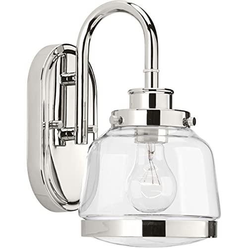 Progress P300080-104 Judson Collection One-Light Polished Nickel Clear Glass Farmhouse Bath Vanity Light Alternate Image.jpg