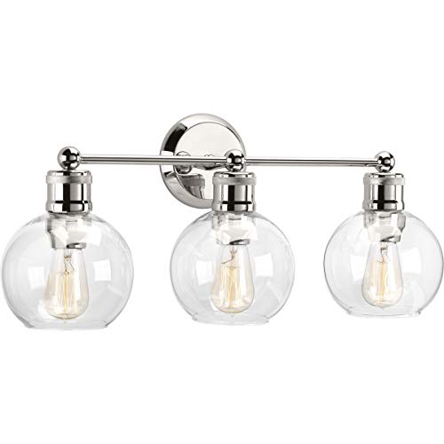 Progress P300051-104 Hansford Collection Three-Light Polished Nickel Clear Glass Coastal Bath Vanity Light Alternate Image.jpg