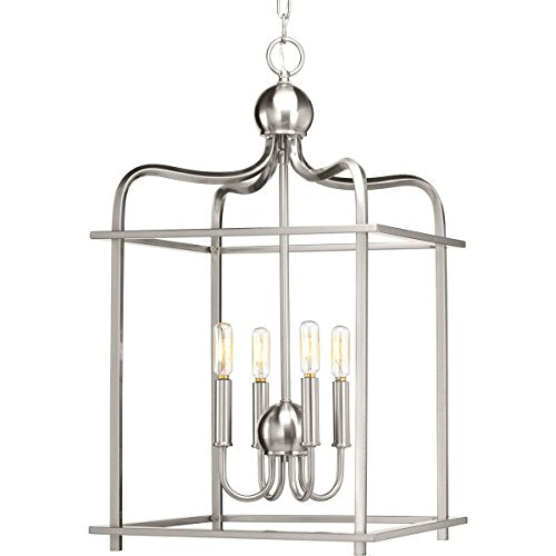 Progress P500036-009 Assembly Hall Collection Four-Light Brushed Nickel Coastal Pendant Light Alternate Image.jpg