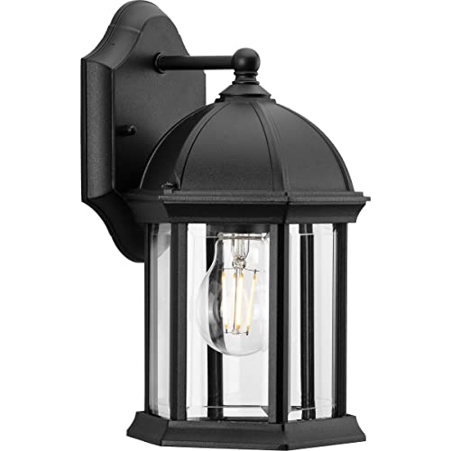 Progress P560321-031 Dillard Collection One-Light Traditional Textured Black Clear Glass Outdoor Wall Lantern Alternate Image.jpg